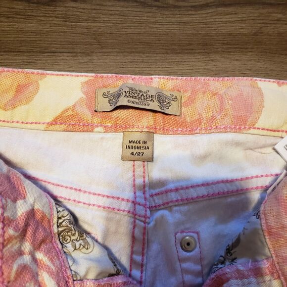 Nine West Vintage America Orange Floral Women's Shorts Sz 4/27 - Picture 4 of 6